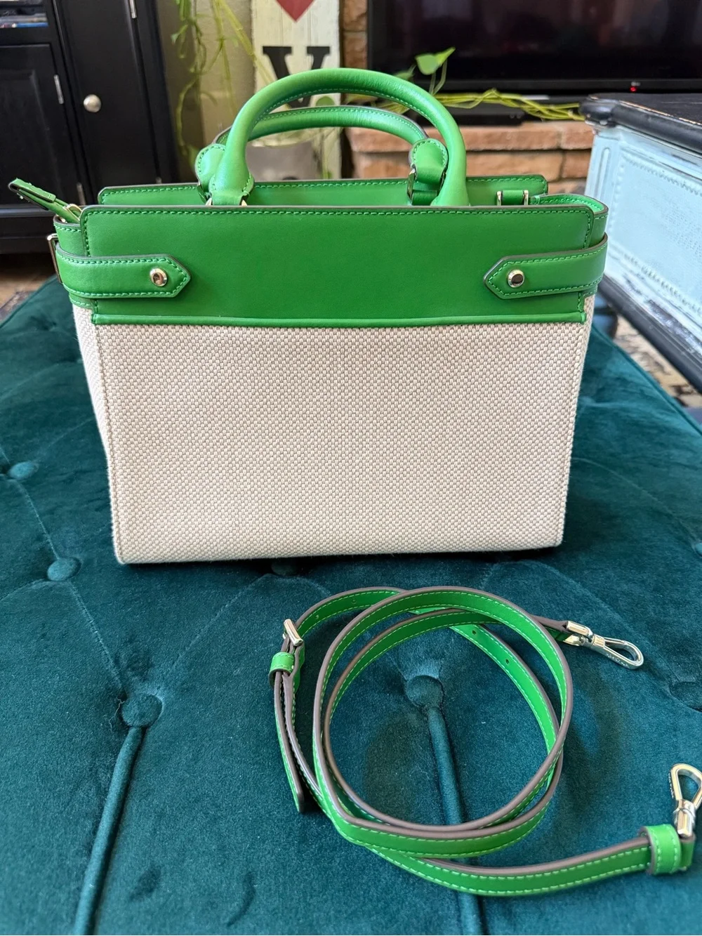 Kate Spade Staci Canvas and Leather Satchel